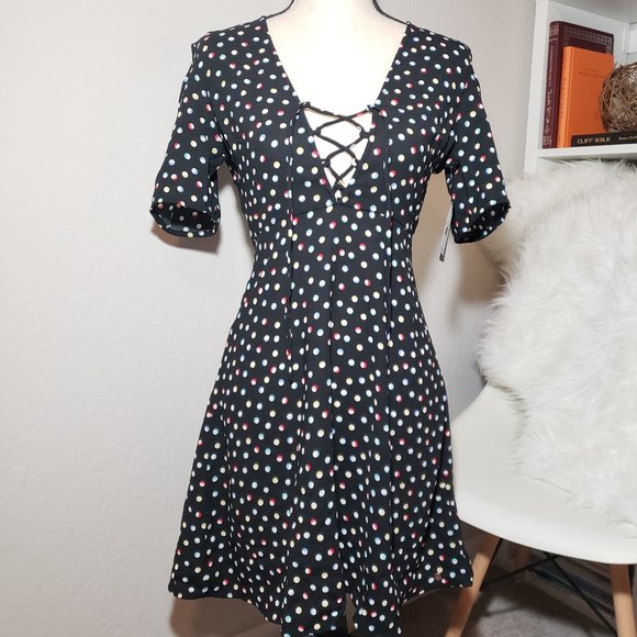 NWT Volcom April March Polka Dot Dress S - Picture 4 of 8